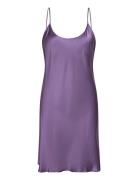 Lady Avenue Pure Silk - Slip With Round Neck Lila