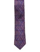 AN IVY Malik Navy Burgundy Blue Silk Tie Lila