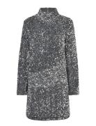 Second Female Shimmer Slim Dress Silver