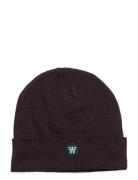 Double A By Wood Wood Vin Patch Beanie Svart