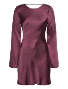 Gina Tricot Satin Mini Dress Burgundy