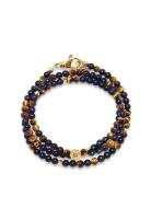 Nialaya The Mykonos Collection - Brown Tiger Eye, Matte Onyx, And Go B...