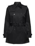 Lauren Ralph Lauren Belted Cotton-Blend Trench Coat Svart