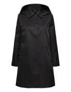 Lauren Ralph Lauren Hooded Cotton-Blend Balmacaan Coat Svart