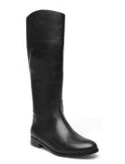 Lauren Ralph Lauren Justine Burnished Leather Riding Boot Svart