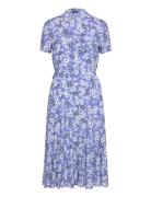 Polo Ralph Lauren Floral Crepe Short-Sleeve Dress Blå