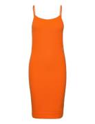 Calvin Klein Jeans Slub Rib Strappy Dress Orange