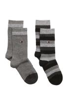 Tommy Hilfiger Th Kids Basic Stripe Sock 2P Grå