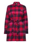 Tommy Jeans Tjw Check Mid Thigh Shirt Dress Röd