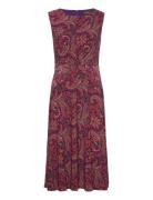 Lauren Ralph Lauren Paisley Twist-Front Jersey Dress Röd