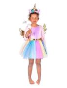 Den Goda Fen Dress Unicorn + Diadem Multi/patterned