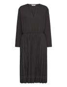 Tommy Hilfiger Stitch Pleated Midi Dress Svart