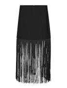 Second Female Fringe Skirt Svart