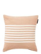 Lexington Home Embroidery Striped Linen/Cotton Pillow Cover Beige