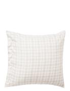 White/Beige Cecked Lyocell/Cotton Pillowcase Home Textiles Bedtextiles...