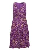 Lauren Ralph Lauren Print Surplice Jersey Sleeveless Dress Lila