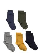 Lindex Socks 5P Sb Plain Fashion Col Multi/patterned