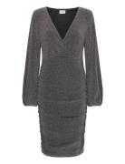 Vila Vicaro L/S V-Neck Midi Dress/Dc Silver