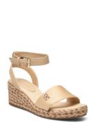 Tommy Hilfiger Colorful Wedge Satin Sandal Beige