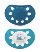 Esska Pacifier Classic Natural Rubber 2-Pack, +4 Month Blue Multi/patt...