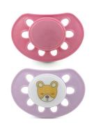 Esska Pacifier Classic Natural Rubber 2-Pack, +4 Month Pink Multi/patt...