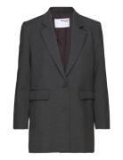 Selected Femme Slfrita Ls Relaxed Blazer Dgm Noos Grå