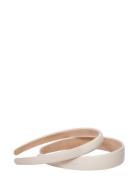 Corinne Vegan Diadem Wide And Narrow 2Pack Cream Kräm