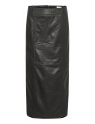 My Essential Wardrobe Lanamw Leather Long Skirt Svart