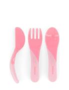 Twistshake Learn Cutlery 6+M Pastel Pink Home Meal Time Cutlery Pink T...