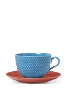 Rhombe Color Tekop M. Underkop 39 Cl Blå/Terracotta Home Tableware Cup...