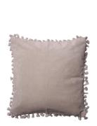 C'est Bon Cushion Cover Velvet Cotton W Fringe Beige