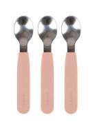 Silic Spoons 3-Pack - Peach Home Meal Time Cutlery Pink Filibabba