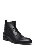 Bianco Biabyron Leather Lace Up Boot Svart