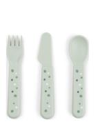 Foodie Cutlery Set Happy Dots Home Meal Time Cutlery Green D By Deer