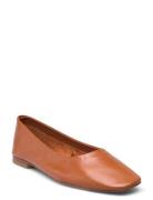 Mango Leather Ballet Flats Brun