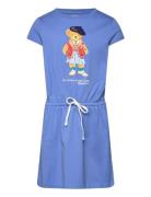 Ralph Lauren Kids Polo Bear Cotton Jersey Dress Blå