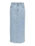 Object Objellen Mw Long Denim Skirt Noos Blå