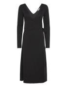 Tommy Hilfiger F&F Wrap Midi Dress Ls Svart