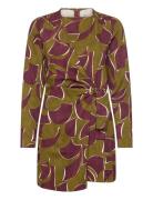 Mango Knotted Wrap Dress Khaki Green