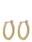 Pilgrim Cece Recycled Twisted Hoop Earrings Guld