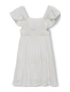 Kids Only Kmgeva S/L Back Cut Out Dress Wvn Vit