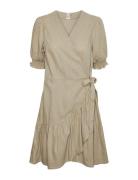 YAS Yasflaxy Ss Wrap Dress Noos Beige