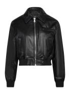 Mango Vintage Leather-Effect Jacket Svart