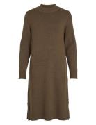 Vila Viril Crew Neck L/S Midi Dress - Noos Brun