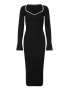 Gina Tricot Contrast Knitted Dress Svart