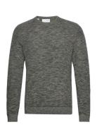 Selected Homme Slhvince Ls Knit Bubble Crew Neck Noos Grå