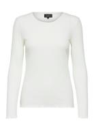 Selected Femme Slfanna Ls Crew Neck Tee S Noos Vit