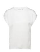 Vila Viellette S/S Satin Top/Su - Noos Vit