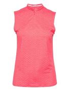 PUMA Golf Cloudspun Sleeveless Polka Polo Rosa