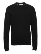 Selected Homme Slhrocks Ls Knit Crew Neck W Svart